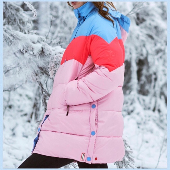 Hunter Original Puffer Jacket Vivid Blue Pink - Picture 16 of 16